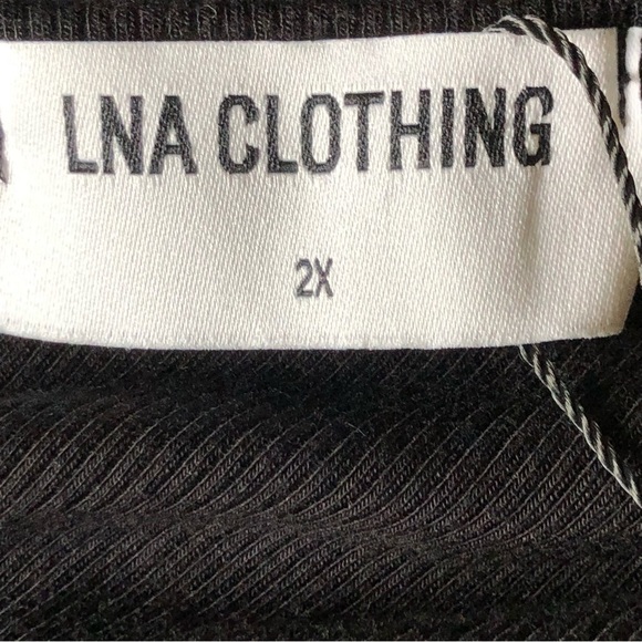 LNA Slade Heavy Rib One Shoulder Bodysuit Black Size 2X - Picture 4 of 9